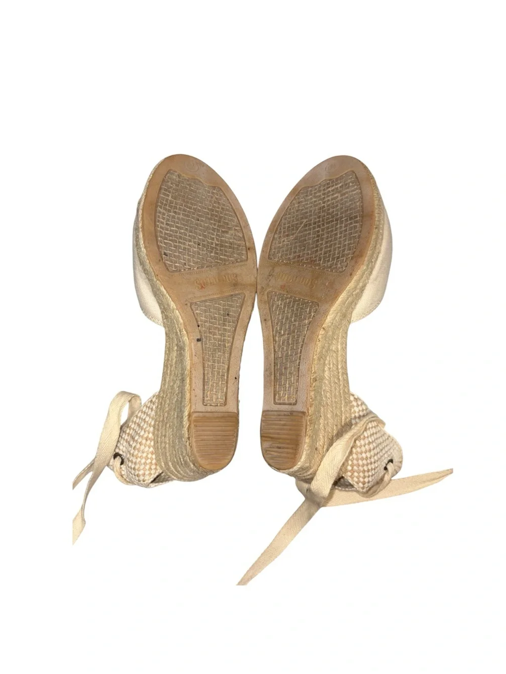 Soludos The Marseille Wedge Espadrille Wrap‎ Sandal In La Concha Ivory Size 6.5